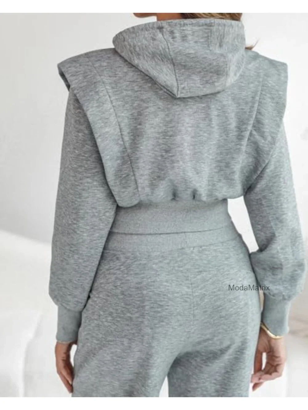 Women's 2 Piece Lounge Set Sweatsuit Cropped Hoodie Wide Leg Pants